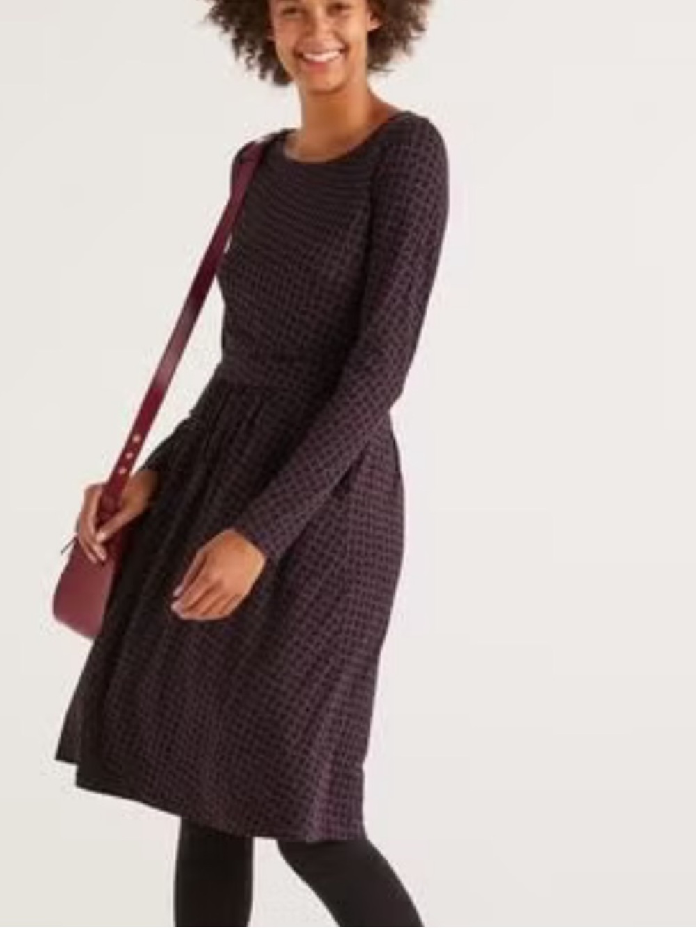 Boden Long Sleeve Patterned Dress size 14